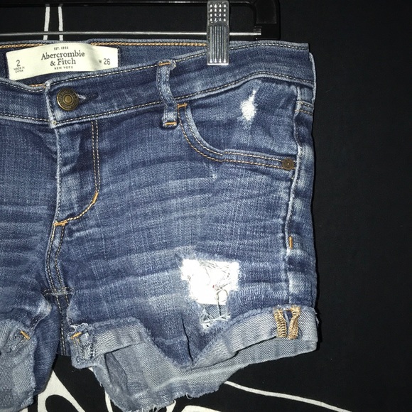 Abercrombie & Fitch distressed short shorts Sz 26 - Picture 3 of 7